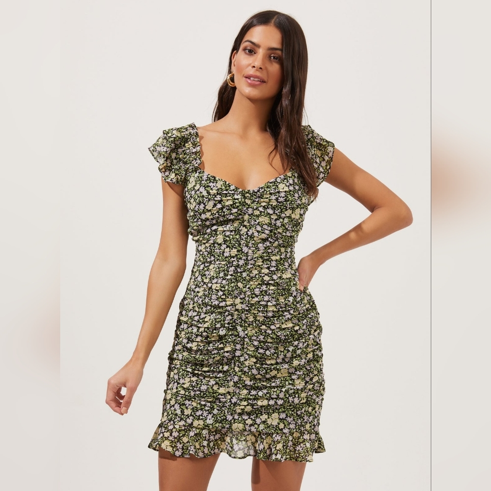 ASTR The Label MULTI RUFFLE RUCHED DRESS